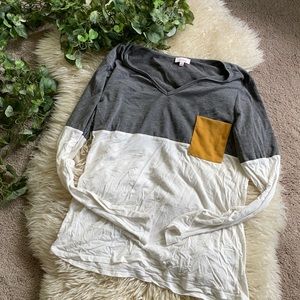 Long sleeve T-shirt grey and white